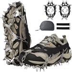 32 Spikes Ice Cleats for Shoes and Boots, Crampons for Shoes, Anti Slip Traction Ice Spikes Crampons Snow Grip with Stainless Steel for Men Women Hiking, Walking, Climbing, Jogging, Fishing