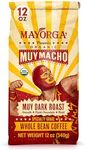 Mayorga Intense Dark Roast Coffee, 12 oz bag - Muy Macho Blend, the World's Strongest Organic Coffee - 100% Arabica Whole Coffee Beans - Bold Flavor - Specialty Grade, Non-GMO, Direct Trade