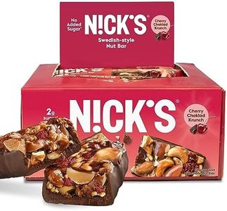 NICK'S Nut Snack Bars. Low Sugar, 3g Net Carbs, Vegan (Cherry Chocolate, Pack of 12)