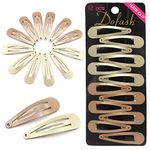 Dofash 5CM/2IN Metal Snap Hair Clips for Women Hair Barrettes Hair Accessories for Women 12PCS（Caramel Blonde）