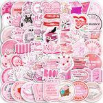 60Pcs Pink Bookish Stickers, Book Stickers for Kindle, Booktok Reading Stickers, Spicy Fantasy Book Stickers for Girls, Vinyl Waterproof Aesthetic Decals for Laptop Scrapbook