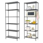 Himimi 2pcs 6-Tier Wire Shelving Unit Metal Shelving Unit Free Standing Shelf Units, Shelving Rack, Shelves for Storage with Adjustable Leveling Feet 29 * 54 * 160cm,Black