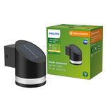 PHILIPS Lighting Fyve Oudoor Solar Path Light, 1.5W, 2700K, Black, IP44 Weatherproof