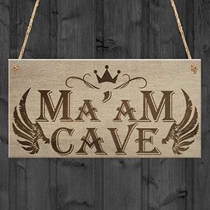 XLD Store Ma'am Cave She Shed Mum Garden Sister Woman Cave Hanging Plaque Friendship Sign