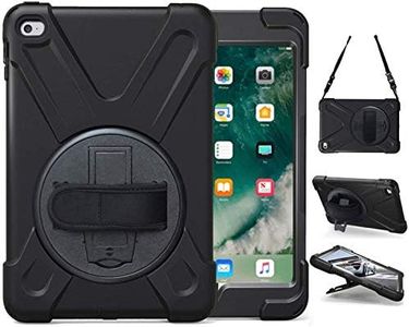 iPad Mini 4/5 Case Cover for Kids 2019, Shockproof Rugged Protection Hard Case with Hand Strap+Shoulder Strap+Swivel Stand for iPad Mini 5th 4th Generation