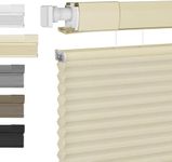 BERISSA Top Down Bottom Up Cordless Cellular Shades No Tools No Drill Blinds for Windows Shades for Indoor Windows Easy to Install,Custom Size (Light Filtering) Beige