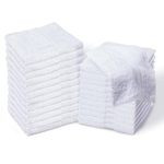 Living Fashions Bulk Spa Washcloths Set of 25 Size 12” X 12” Thick Loop Pile Washcloth Absorbent and Soft 100% Ring-Spun Cotton 12" x 12" White