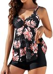 Genfien Women 2 Piece Tankini Swims