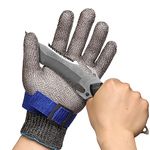 Schwer Cut Resistant Glove Stainless Steel Wire Metal Mesh Butcher Safety Work Glove for Meat Cutting, fishing(Extra Large)