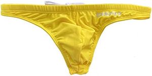 GOGOHOT Mens Fashion Swim Bikini Thongs Swimwear, Yellow, X-Large