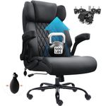 500lbs Big and Tall Office Chair Adjustable Lumbar Support for Back Pain, Extra Wide Seat Executive Office Chair Thick Armrest Pad, Heavy Duty Base Ergonomic Computer Desk Chair