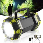 GHIME Torch Light High Power Long Distance Rechargeable Flashlight, 8 Modes Handheld Spotlight for Camping, Waterproof, Emergency Light for Outdoor, USB Cable Included with Tripod (3 Months Warranty)