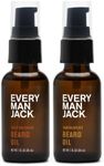 Every Man Jack Mens Beard Oil - Subtle Aged Bourbon & Sandalwood Fragrance - Deeply Moisturizes and Softens Your Beard and Adds a Natural Shine - Naturally Derived with Shea Butter - 1 fl oz (2 Pack)