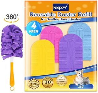 KEEPOW 4 Pcs Reusable Duster Refills Compatible with Swiffer Duster Refills