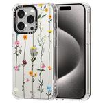 MOSNOVO for iPhone 15 Pro Case - Clear Slim Shockproof TPU+PC, [ 6.6 ft Drop Protection/Anti Peel Off ] - Wildflowers