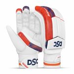 DSC Intense Attitude Leather Cricket Batting Gloves, Youth Right (Red Purple)