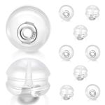 Sterling Sliver Earring Backs, ALEXCRAFT 20Pcs 925 Sterling Silver Clear Silicone Earring Backs Replacement for Studs Hypoallergenic Soft Comfortable Silicone Safety Earring Backs for Kids Women