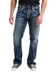 Silver Jeans Co. Men's Zac Relaxed Fit Straight Leg Jeans, Medium Indigo Sjb380, 34W / 34L