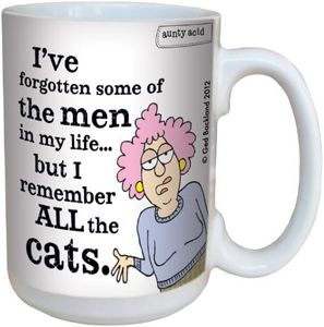 Hilarious Aunty Acid Cats Large Coffee Mug, 15-Ounce Cup lm43834 - Funny, Unique Gag Gifts for Office Coworkers and Cat Lovers - Tree-Free Greetings