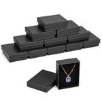 Kurtzy Black Jewellery Gift Box Set (12 Pack) - Small Gift Boxes for Jewellery - Empty Ring Boxes - 9x7x3cm/3.5x2.7x1.1 Inch Necklace/Bracelet Boxes