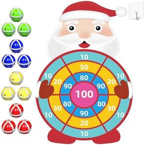 30" Large Christmas Toys Gifts for Kids,Cute Santa Claus Dart Board with Sticky Balls,Christmas Decor Party Supplies Centerpieces,Christmas Games for Boys Girls,Stocking Stuffers for Kids Toys