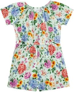 DREAMHALO Toddler Girls Jumpsuit Short Sleeve Shorts Playsuit Toddlers Playwear Viscose from Bamboo One Piece Outfits 2-5T, Flower, 3T