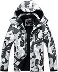 SUOKENI Men's Waterproof Ski Jacket Warm Winter Snow Coat Hooded Raincoat Large