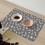 Dog Food Mat -Absorbent Dog Cat Mat for Food and Water Bowl,No Stains Quick Dry Dog Water Dispenser Mat-Dog Accessories Pet Supplies (24"x16", Grey)