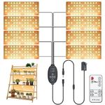 Grow Lights for Indoor Plants,80W Full Spectrum Grow Lamp with Auto ON & Off Timer,10 Level Dimmable Plant Grow Light,4/8/12H Timer 3 Modes 608 LEDs Under Cabinet Plant Light (8 Ultra Thin Panels)