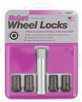 MCGARD 25357 Tuner Style Cone Seat Wheel Locks Black (M12 x 1.5 Thread Size) - Set of 4, 4 Locks / 1 Key