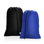 OTraki 2 Pack Large Laundry Bags 28 x 45 inch Heavy Duty Dirty Clothes Organizer Bag Tear Resistant Drawstring Hamper Liner for Home Dorm Camp College Storage 70x115cm Blue + Black