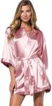 Turquaz Women's Bride Bridesmaids Robe - Satin Kimono Robes for Wedding & Bridal Party Silk Like Lightweight Robes for Women