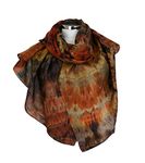 Large brown silk shawl Walnut Handmade silk scarf for women hand dyed in brown yellow orange black Evening silk wrap Christmas gift for mum