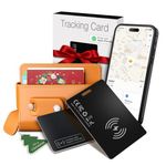 Apple MFi Certified Airtag Wallet Tracker Card 1.5mm Slim - Christmas Stocking Stuffers for Men Women Gifts, Rechargeable Bluetooth Smart Tracking Card IP68, Works With Apple Find My (iOS Only)