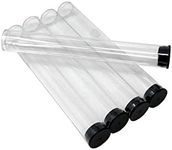 Prestige Import Group - Clear Plastic Empty Storage Tubes - Flat Bottom, Press Fit Cap, plastic, Clear, 10 Tubes (7.25"L x 15/16"Dia)