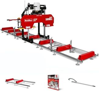 MechMaxx 26" inch Portable Sawmill (5x Blades Included), 420cc 15HP E-Start Gasoline Engine, 22" Board Width, 20' Track Length (6.6' Track Extension Included), Model SM-26