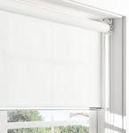 LINKCOO 50% Blackout Roller Window Shades, Room Darkening Window Blinds with Thermal Insulated Fabric, Roll Pull Down Shades for Home and Office, White, Width 10", Max Drop Height 72"