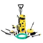 Wilks-USA RX520 Electric Pressure Washer 140 BAR Portable Electric Jet Washer with Wheel Brush and Snow Foam Container For Patio Car Driveway & Garden Yellow