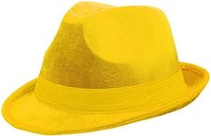 Amscan Fedora Velour Hat, Yellow