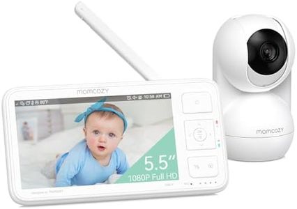 momcozy Baby Monitor Video 5.5" Full HD 1080P con Telecamera Senza WiFi, Visione Notturna, Batteria 5800mAh, Audio Bidirezionale, Portata 500m, BM03