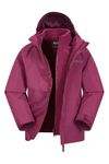 Mountain Warehouse Fell Kids 3 in 1 Jacket - Packaway - Boys & Girls Berry Kids 7-8 Yrs (116-128 cm)