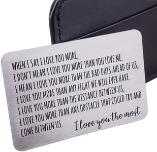 Wallet Insert Card for Men Husband from Wife Girlfriend Boyfriend Birthday Gifts Metal Mini Love Note Valentine Wedding Gifts for Groom Bride Him Her Deployment Gifts