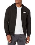 PUMA Men's Essentials Full Zip Fleece Hoodie Hooded Sweatshirt, Cotton Black, XXL