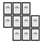 A4 Photo Frame, Set of 10-21x29.7cm Black Picture Frame with Glass Window, Premium Certificate Frame for Wall Mount or Table Top Display