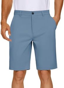 PULI Mens Golf Shorts 9 Inch Inseam Business Dress Casual Stretch Hiking Quick Dry Lightweight Blue 36