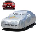 Enew Textured Car Cover for Ford Ikon- Waterproof, Triple Stitched, UV & Dust Protection, Rust Prevention, Mirror Pockets, Polyester Cotton Coating - Ultimate Body Shield, without Antenna Pockets