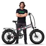 EMotorad Doodle Fat-Tyre Foldable Mountain Electric Cycle, 12.75Ah Removable Battery, LCD Display & USB Charging, 5 Levels of Pedal Assist, Shimano Tourney 7 Speed, 250W BLDC Motor (Native Pop)