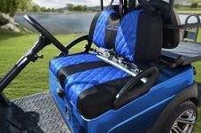 Golf Cart Seat Covers Fit to Club Car Precedent,DS and Yamaha,Breathable Washable Polyester Mesh Cloth. Renew Your Golf Cart. (Blue/Black)