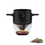 Pour Over Coffee Filter Reusable Pour Over Coffee Maker Stainless Steel Cone Paperless Coffee Dripper Filter 1-2 Cup for Home Office Travel