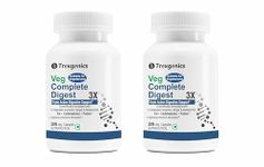 Trexgenics VEG COMPLETE DIGEST 3X, 100% Vegetarian Triple Action Digestive Support for Fat, Carbohydrates & Protein with 14 Enzymes, Ginger and Betaine HCL (30 Veg. Capsules) (Pack of 2)